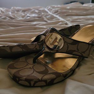 Coach Wedge Sandals Size 8 in Gold